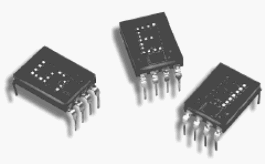 HDSP-0963, Символьный 4х7 точек интеллектуальный светодиодный индикатор переполнения, высота символа 7.4 мм